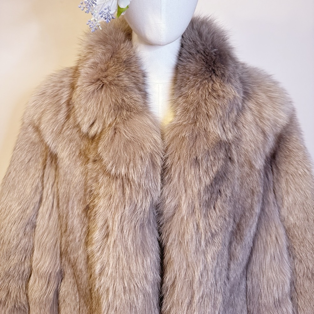 Vintage Cocoa + Grey SAGA Fox Fur Jacket (Japan) - Picture 5 of 12